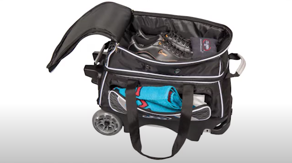 spacious 2 bowling ball bag with compartments